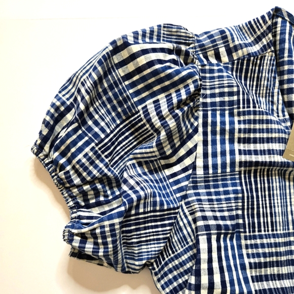 J CREW Patchwork Puff Sleeve Wrap Top - Picture 4 of 8